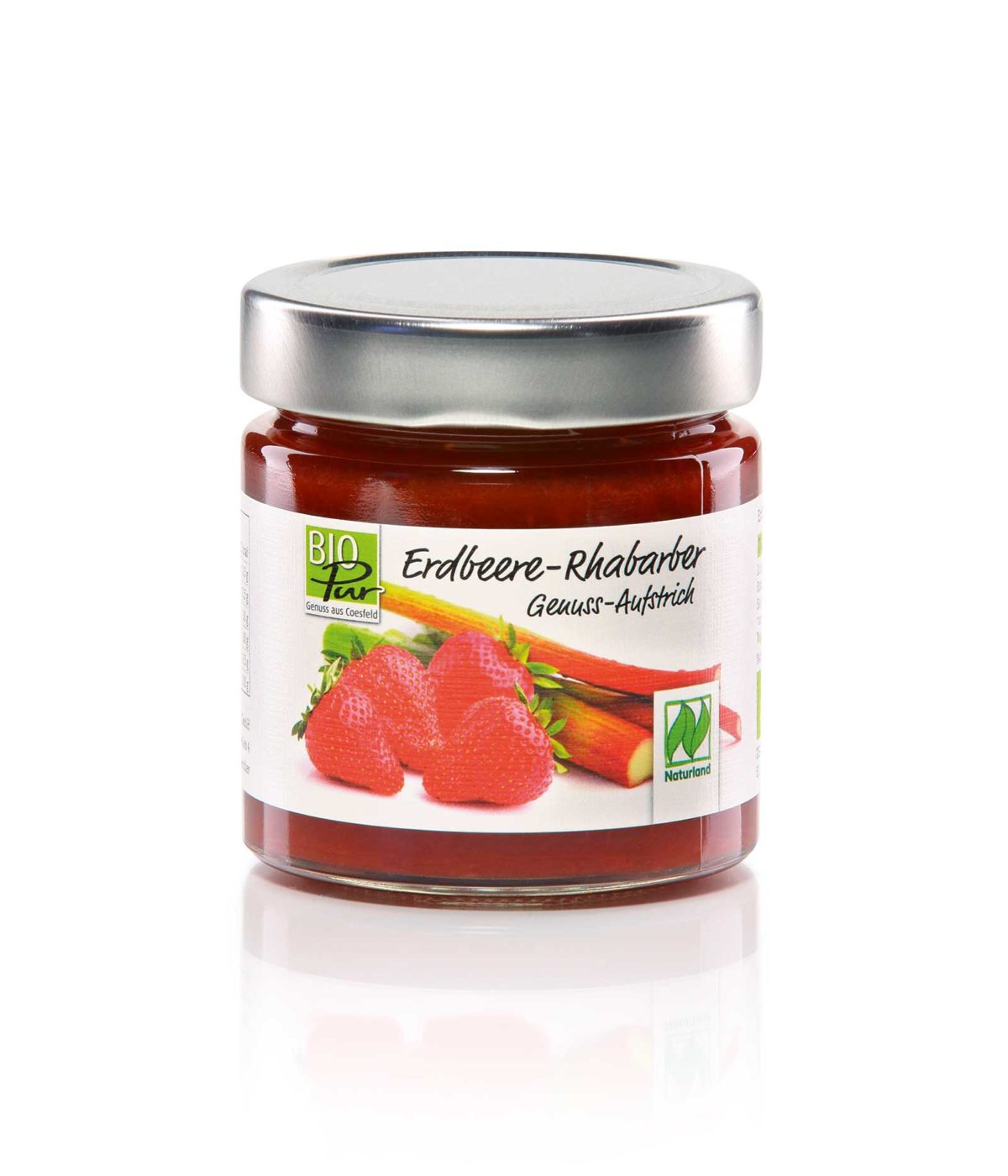 Erdbeere-Rhabarber Fruchtaufstrich 70% Frucht 225g | BioPur - Genuss ... Erdbeere-Rhabarber Fruchtaufstrich 70% Frucht 225g | BioPur - Genuss ...