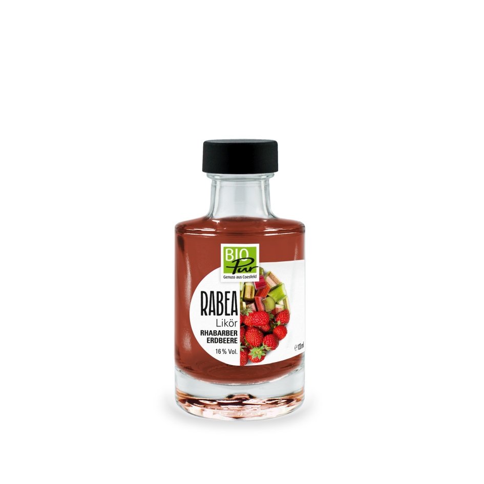 Rhabarber-Erdbeere-Likör 100 ml RABEA | BioPur - Genuss aus Coesfeld
